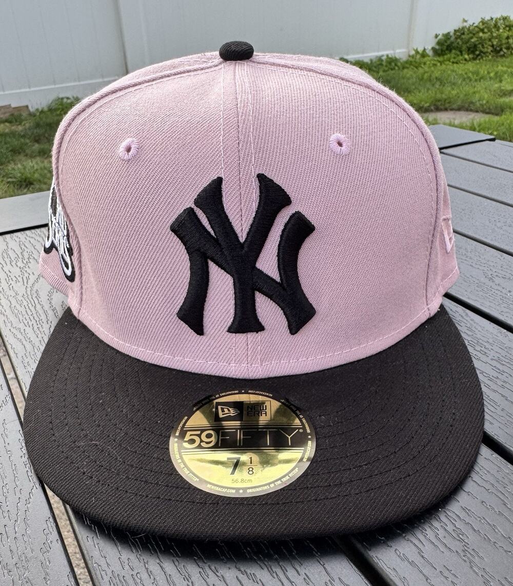 7 1/8 New York Yankee New Era Pink Fitted 75th World Series
